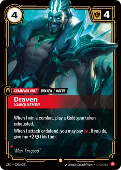 Draven - Vanquisher – Riftbound Spiritforged SFD-020A