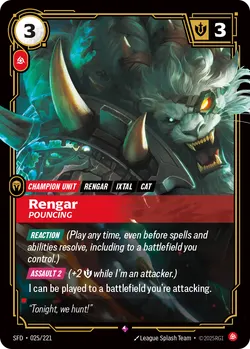 Rengar - Pouncing – Riftbound Spiritforged SFD-025