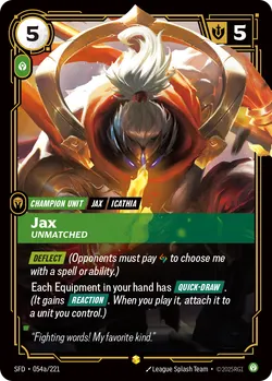 Jax - Unmatched – Riftbound Spiritforged SFD-054A