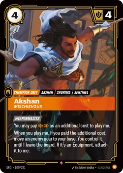Akshan - Mischievous – Riftbound Spiritforged SFD-109