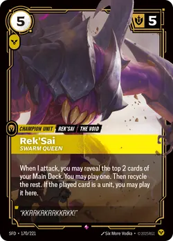 Rek'Sai - Swarm Queen – Riftbound Spiritforged SFD-170