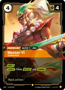 Master Yi - Tempered – Riftbound Unleashed UNL-113A