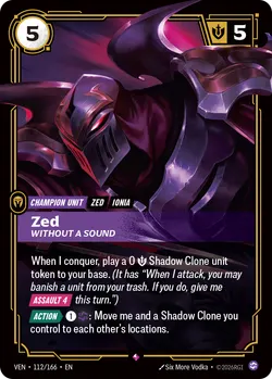 Zed, Without a Sound – Riftbound Vendetta VEN-112